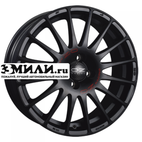 Диск 8x17 5x112 ET35 D75 OZ Superturismo GT Matt Black + Red Lettering