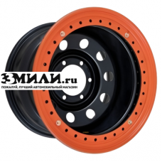 Диск 10x16 6x139.7 ET-44 D110 Off-Road Wheels Тойота Ниссан с бедлоком (оранжевый) черный
