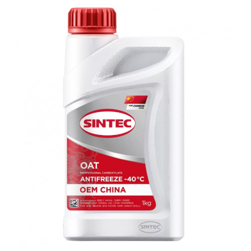 Охлаждающая жидкость Sintec Antifreeze OEM China OAT red -40 (1 л)