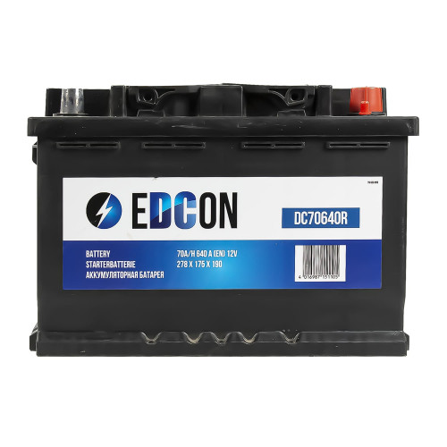 Аккумулятор Edcon 70Ah 640A (R)