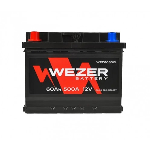 Аккумулятор WEZER 60Ah 500A (L)