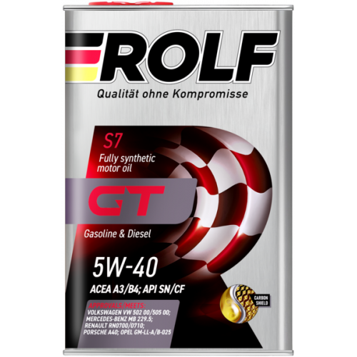 Масло моторное Rolf GT 5W-40 A3/B4 SN/CF (4 л)