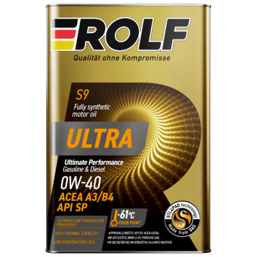 Масло моторное Rolf Ultra 0W-40 A3/B4 SP (1 л)