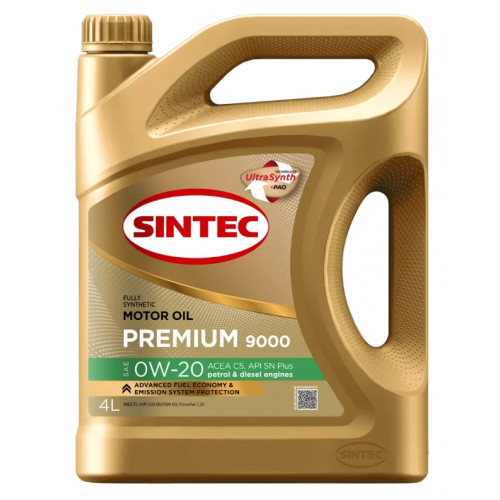 Масло моторное Sintec Premium 9000 0W-20 (4 л)