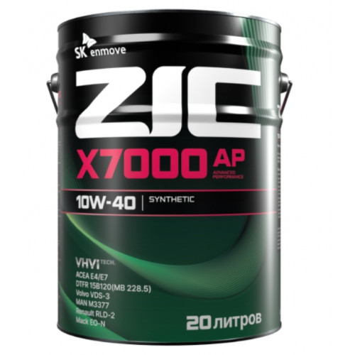 Моторное масло ZIC X7000 класса AP 10W-40, 20 литров