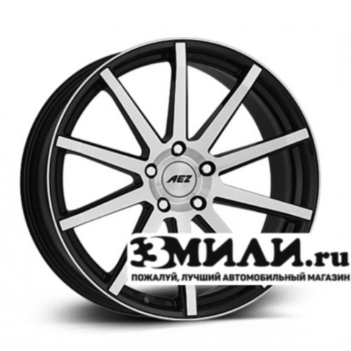 Диск 9.5x19 5x1120 ET35 D70.10 AEZ Straight Черный с полированной лицевой поверхностью