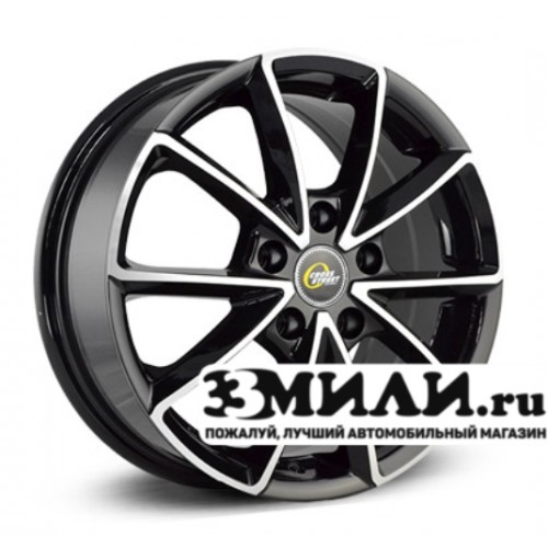 Диск 6.0x15 4x1000 ET50 D60.10 Cross Street CR-01 Черный с полированной лицевой поверхностью