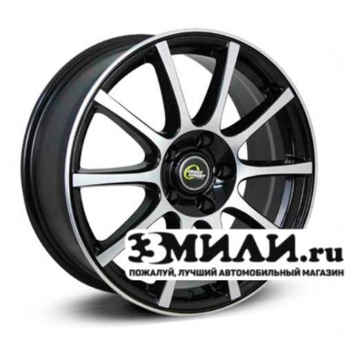 Диск 7.0x17 5x114.30 ET45 D66.10 Cross Street CR-16 Черный с полированной лицевой поверхностью