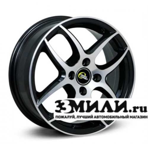 Диск 6.0x15 4x1000 ET50 D60.10 Cross Street CR-18 Черный с полированной лицевой поверхностью