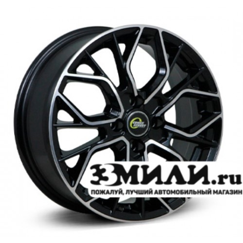 Диск 7.0x17 5x114.30 ET47 D67.10 Cross Street CR-19 Черный с полированной лицевой поверхностью