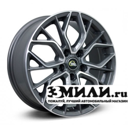 Диск 7.5x18 5x114.30 ET40 D66.10 Cross Street CR-19 Антрацитовый с полированной лицевой поверхностью