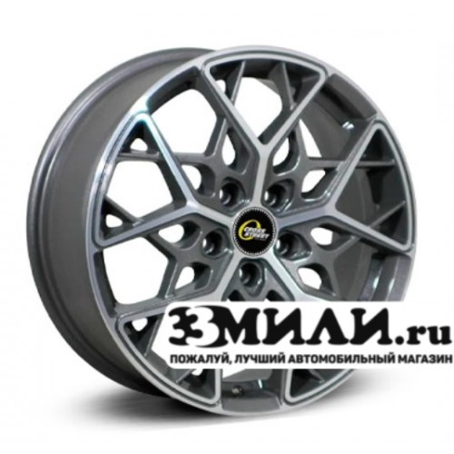 Диск 7.5x18 5x114.30 ET38 D67.10 Cross Street CR-20 Антрацитовый с полированной лицевой поверхностью