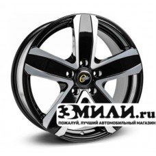 Диск 7.0x17 5x114.30 ET37 D66.60 Cross Street CR-21 Черный с полированной лицевой поверхностью