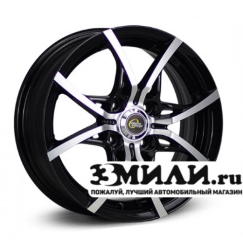 Диск 5.5x14 4x1000 ET39 D56.60 Cross Street Y5314 Черный с полированной лицевой поверхностью