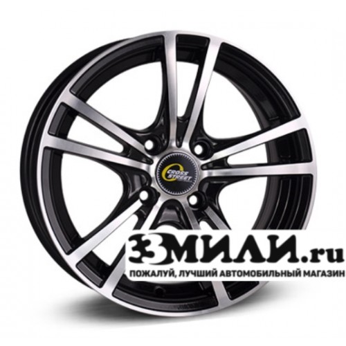 Диск 7.0x17 5x114.30 ET39 D60.10 Cross Street Y9129 Черный с полированной лицевой поверхностью
