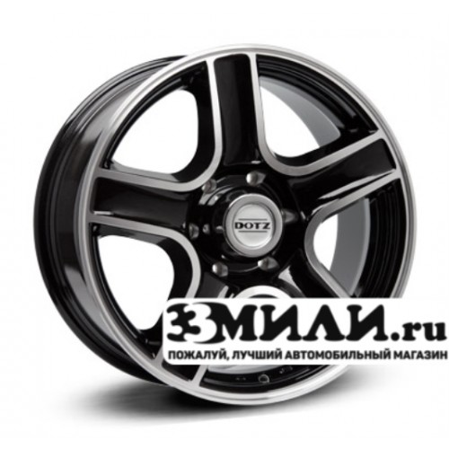 Диск 8.0x16 6x139.70 ET0 D1100 Dotz Hammada dark Черный с полированной лицевой поверхностью