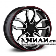 Диск 6.5x16 5x114.30 ET45 D67.10 Legeartis Concept HND511 Черный с полированной лицевой поверхностью с красной внутренней полкой