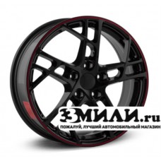 Диск 7.0x17 5x114.30 ET45 D66.10 Legeartis Concept NS533 Черный с красной полосой на ободе