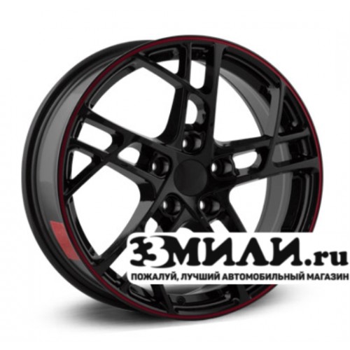 Диск 7.0x17 5x114.30 ET45 D66.10 Legeartis Concept NS533 Черный с красной полосой на ободе