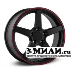 Диск 7.0x17 5x114.30 ET45 D60.10 Legeartis Concept TY504 Черный матовый с красной полосой на ободе