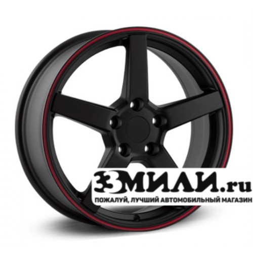 Диск 7.0x17 5x114.30 ET45 D60.10 Legeartis Concept TY504 Черный матовый с красной полосой на ободе