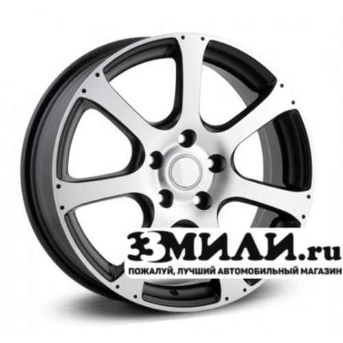 Диск 6.5x17 5x114.30 ET50 D64.10 Legeartis Optima H23 Черный матовый с полированной лицевой поверхностью