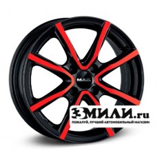 Диск x x114.3 ET40 D76 MAK Milano Черный с красной лицевой поверхностью