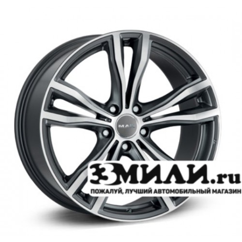 Диск 11.5x21 5x1120 ET38 D66.60 MAK X-Mode Антрацитовый с полированной лицевой поверхностью