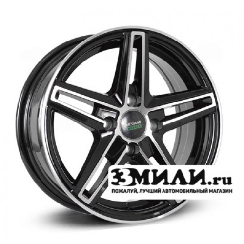 Диск x x98 ET35 D58.6 Megami MGM-14 Черный с полированной лицевой поверхностью