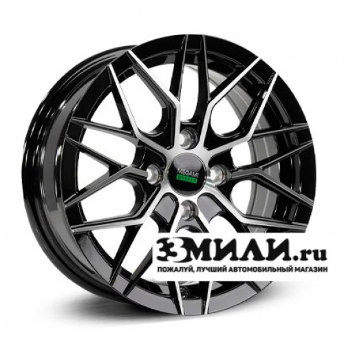 Диск x x98 ET35 D58.6 Megami MGM-27 Черный с полированной лицевой поверхностью