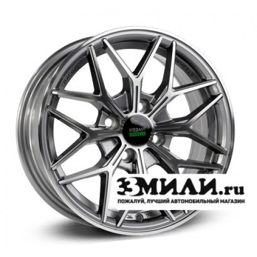 Диск x x98 ET35 D58.6 Megami MGM-32 Антрацитовый с полированной лицевой поверхностью