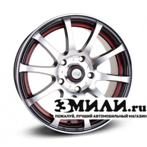 Диск 6.5x15 5x114.30 ET40 D73.10 N2O Y355 Черный с полированной лицевой поверхностью с красной внутренней полкой