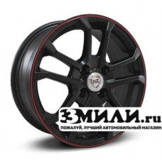 Диск 6.0x15 4x980 ET32 D58.60 NZ SH651 Черный матовый с красной полосой на ободе