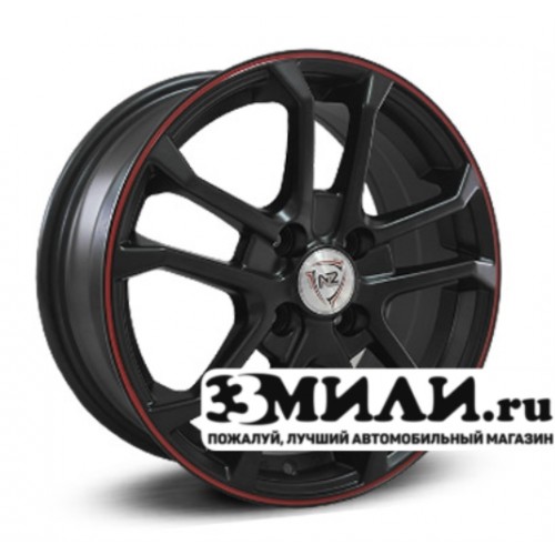 Диск 6.0x15 4x980 ET32 D58.60 NZ SH651 Черный матовый с красной полосой на ободе