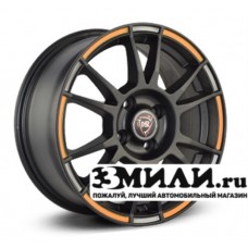 Диск 7.0x17 5x1120 ET43 D66.60 NZ SH670 Черный матовый с оранжево-серой полосой по ободу
