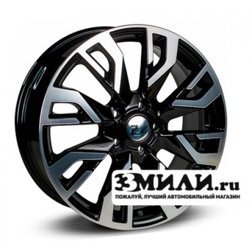 Диск 7.0x18 5x114.30 ET53 D54.10 RPLC-Wheels Ge207 Черный с полированной лицевой поверхностью