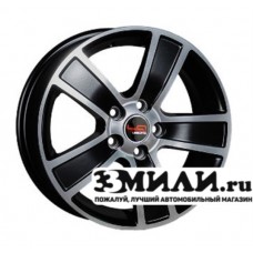 Диск 6.0x15 5x1000 ET38 D57.10 Top Driver SK17 Черный матовый с полированной лицевой поверхностью