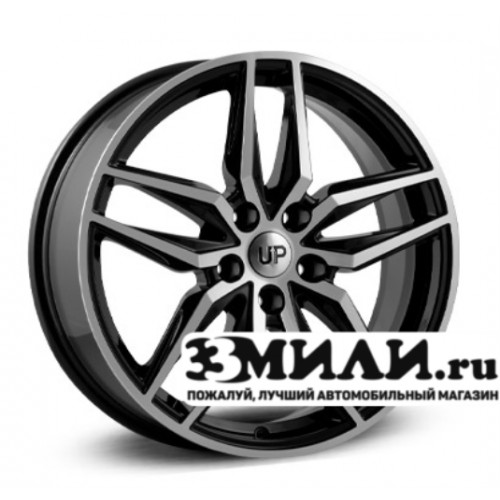 Диск 7.0x18 5x114.30 ET35 D67.10 Wheels UP Up112 Черный с полированной лицевой поверхностью