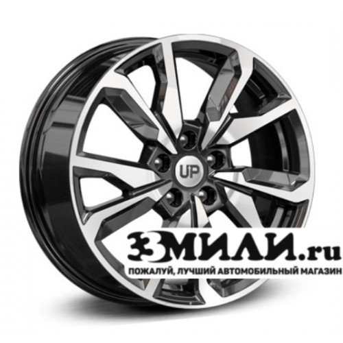 Диск 7.0x17 5x1080 ET35 D67.10 Wheels UP Up114 Черный с полированной лицевой поверхностью