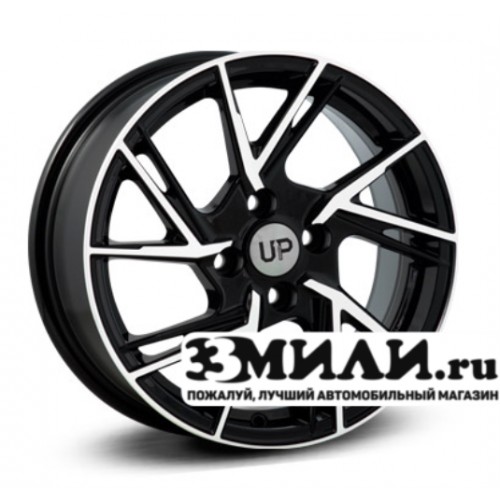 Диск 6.5x15 5x1000 ET38 D57.10 Wheels UP Up115 Черный с полированной лицевой поверхностью