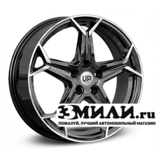 Диск 6.5x18 5x1080 ET33 D60.10 Wheels UP Up118 Черный с полированной лицевой поверхностью