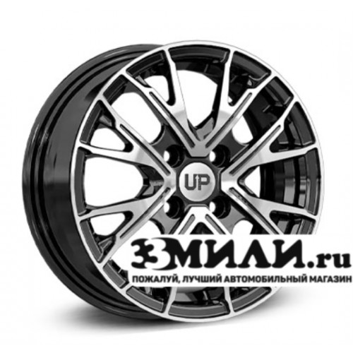 Диск 5.5x14 4x980 ET35 D58.50 Wheels UP Up127 Черный с полированной лицевой поверхностью