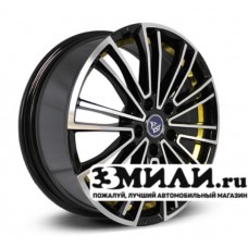 Диск 8.0x18 5x1200 ET30 D72.60 YST X-17 Черный с полированной лицевой поверхностью с желтой внутренней полкой