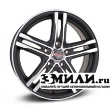 Диск 6.5x16 5x114.30 ET40 D66.10 Yamato Akita Черный матовый с полированной лицевой поверхностью