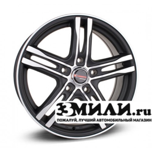 Диск 6.5x16 5x114.30 ET40 D66.10 Yamato Akita Черный матовый с полированной лицевой поверхностью