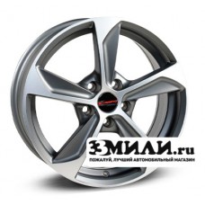 Диск 7.5x17 5x114.30 ET45 D60.10 Yamato Katsuo Темно - серебристый матовый с полированной лицевой поверхностью