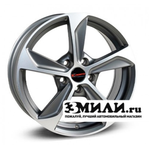 Диск 7.5x17 5x114.30 ET45 D60.10 Yamato Katsuo Темно - серебристый матовый с полированной лицевой поверхностью
