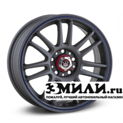 Диск 7.0x17 5x1150 ET44 D70.10 Yamato Segun Sakanowe-no Tamuramaro Антрацитовый матовый с синей полосой на ободе