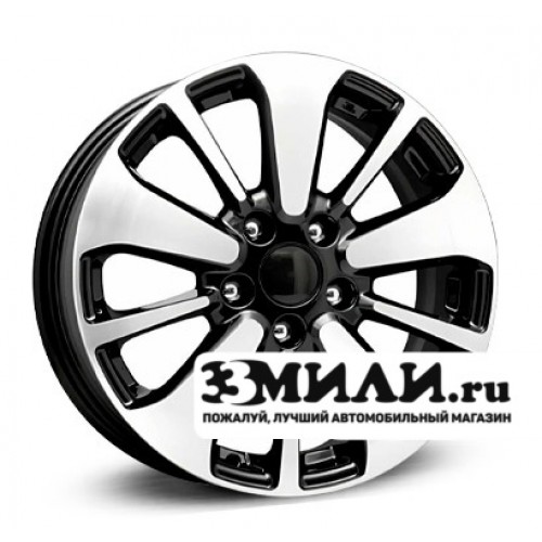 Диск 6.5x16 5x114.30 ET50 D66.10 КиК ZV Duster KC688 Черный с полированной лицевой поверхностью