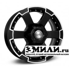 Диск 7.0x16 6x139.70 ET38 D108.10 КиК M56 Черный с полированной лицевой поверхностью